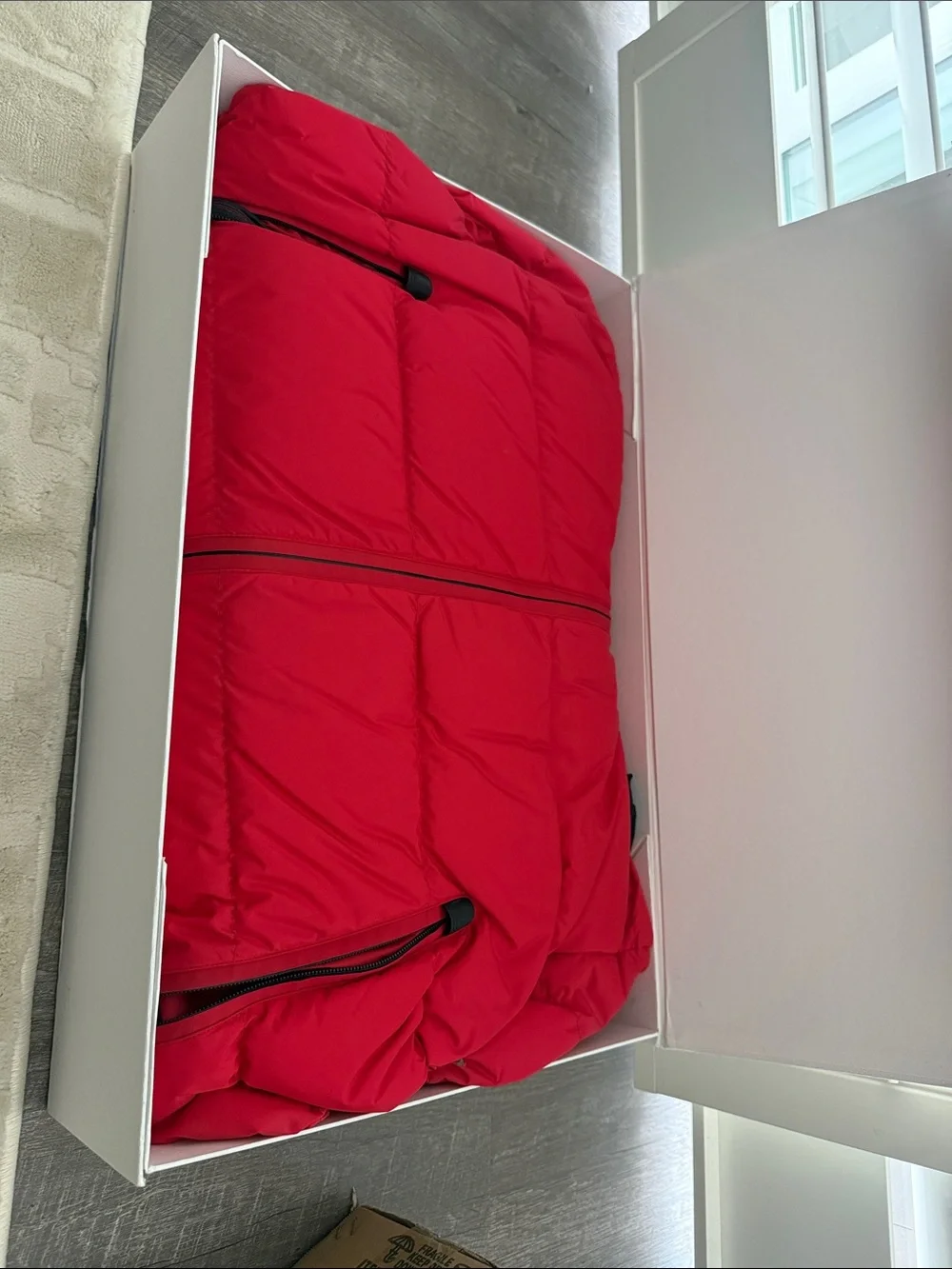 Moncler Red Puffer Jacket in Gift Box